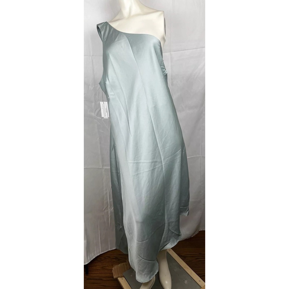 Plus Size Eloquii Size 20 Dress  One Shoulder  Satin  Green